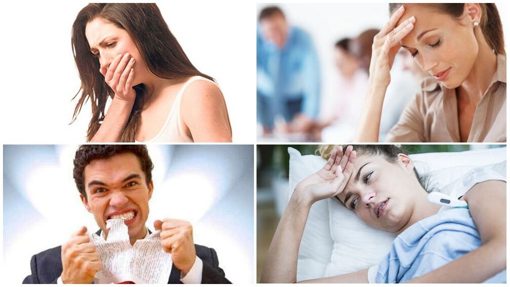 Symptome des Vorhandenseins von Parasiten im Körper.